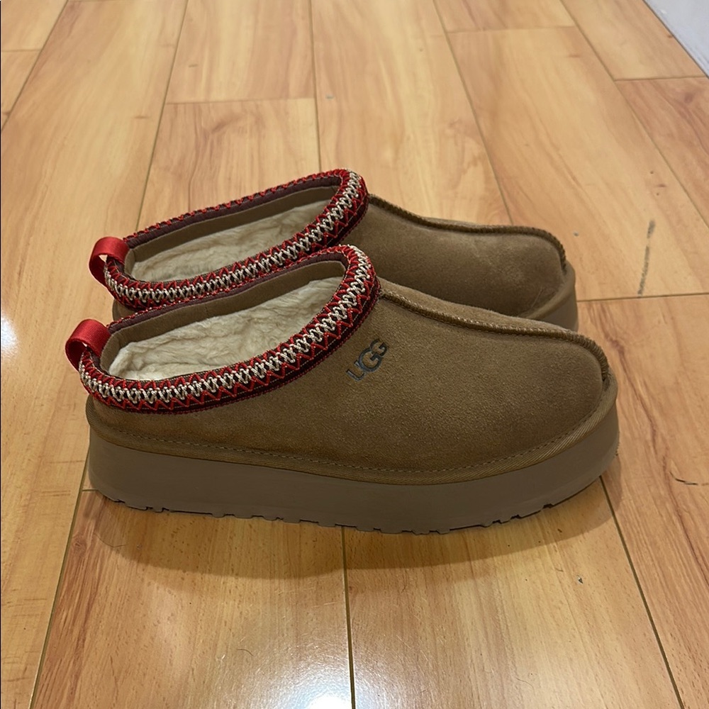 UGG Tazz Platform Slippers, Red Detailing